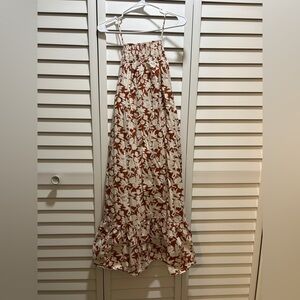 Universal Thread Floral Maxi Dress in Rust and White